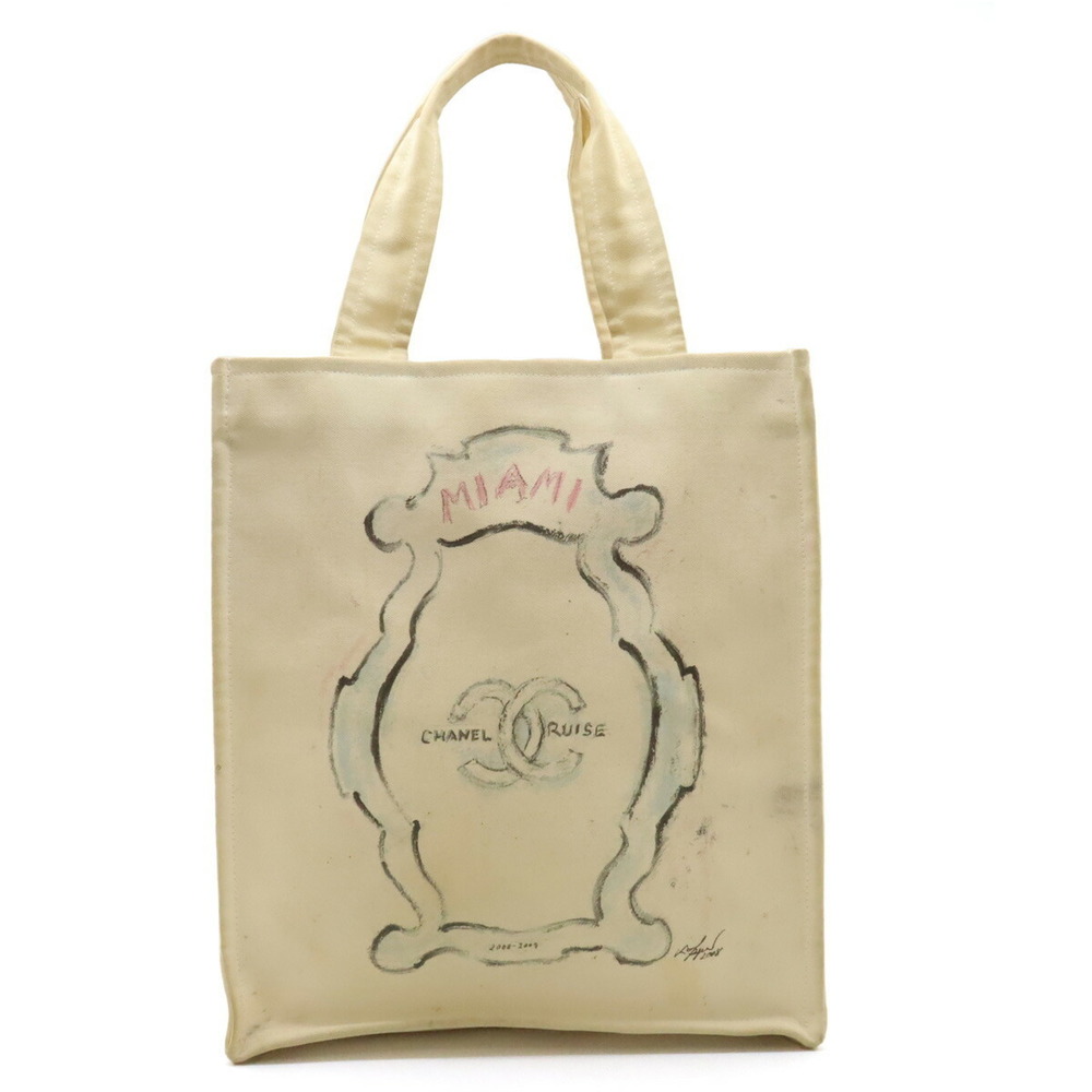Chanel Miami Cruise Line Tote Bag Canvas Ivory White